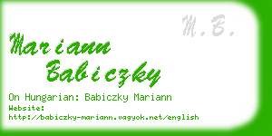 mariann babiczky business card